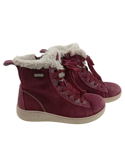 Elefanten Kinder Schneestiefel Gr. 31 Bordeaux Leder Fell gefüttert