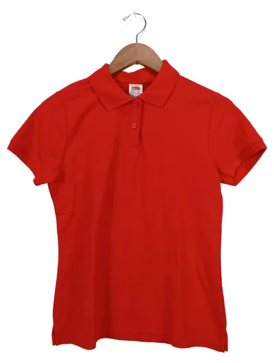 Fruit of the Loom Poloshirt Damen Rot Basic Kurzarm Gr. 38/M