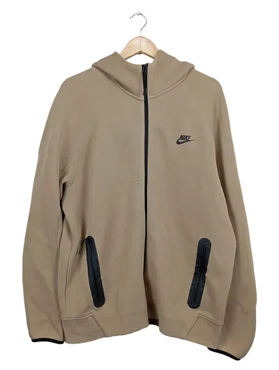 Nike Tech Fleece Trainingsjacke Kapuze Herren XL Beige Sport