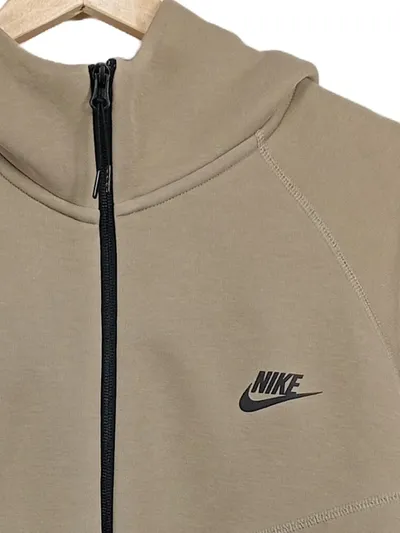 Nike Tech Fleece Trainingsjacke Kapuze Herren XL Beige Sport