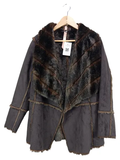 Marc Cain Damen Fellmantel Kunstfell Modisch Braun Gr. 40/L