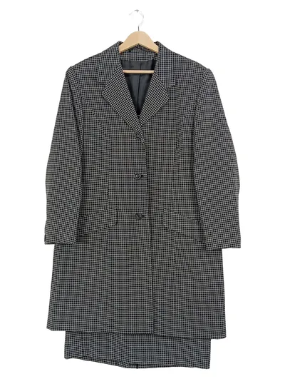 Création Atelier GP Damen Kostüm Rock Blazer kariert Schwarz Gr. 40 L