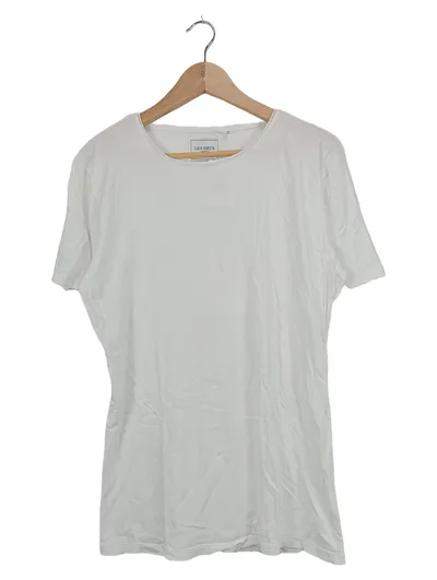 Les Deux Herren T-Shirt Basic Weiß Gr. 38