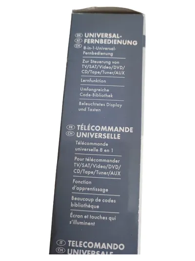 SilverCrest Universal Fernbedienung 8 in 1 TV SAT DVD CD Lernfunktion Silber