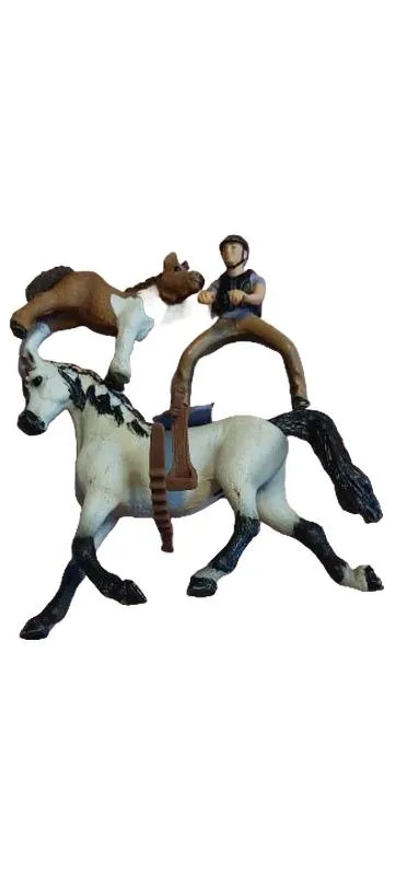 Schleich Horse Club Pferd weiß mit Reiter und Fohlen Spielfiguren Set