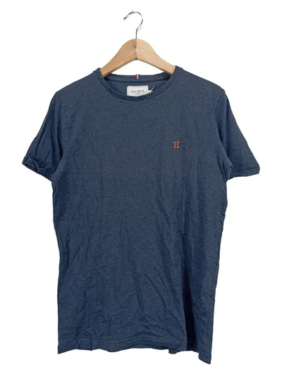 Les Deux Herren T-Shirt Gr. 48/M Blau Casual Baumwolle