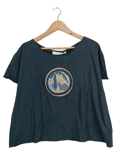 Guido Maria Kretschmer Damen T-Shirt mit Print Gr. 44/XXL Schwarz Casual
