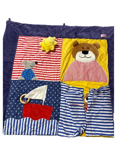 sigikid Babydecke Krabbeldecke Bär Maus Sterne Gestreift Mehrfarbig 92x92cm