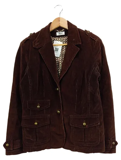Vivien Caron Damen Cordjacke Sakko Gr. 38 Braun Casual Jacke
