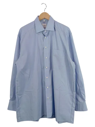 C. Comberti Business Hemd Herren Blau XL Langarm Baumwolle Bügelfrei