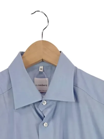 C. Comberti Business Hemd Herren Blau XL Langarm Baumwolle Bügelfrei