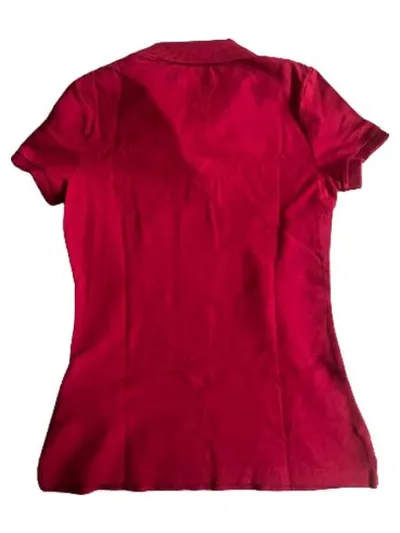 Tommy Hilfiger Damen Poloshirt Rot Slim Fit Gr. S/36 Baumwolle