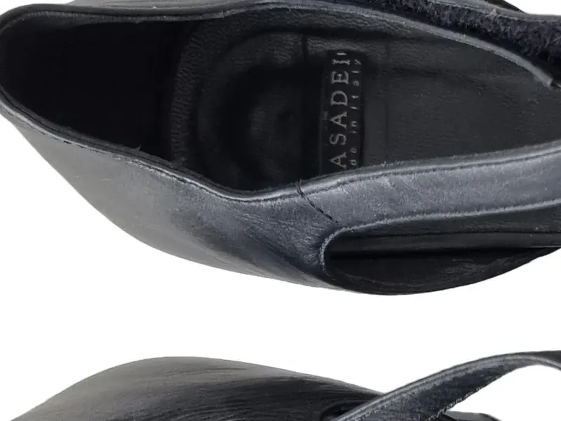 CASADEI Damen Pumps Gr. 39 Schwarz Elegant Leder Riemchen Business 4