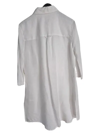 Cinque Damen Hemdblusenkleid Gr. 36 S Weiß Leinen Casual Freizeit