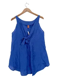 Dondup Damen Bluse Seide Blau Einheitsgröße Schleife SF044D Top Shirt 1