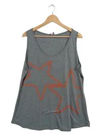 Angel of Style Damen Tanktop Gr. 50 mit Sternenprint Grau Casual 1
