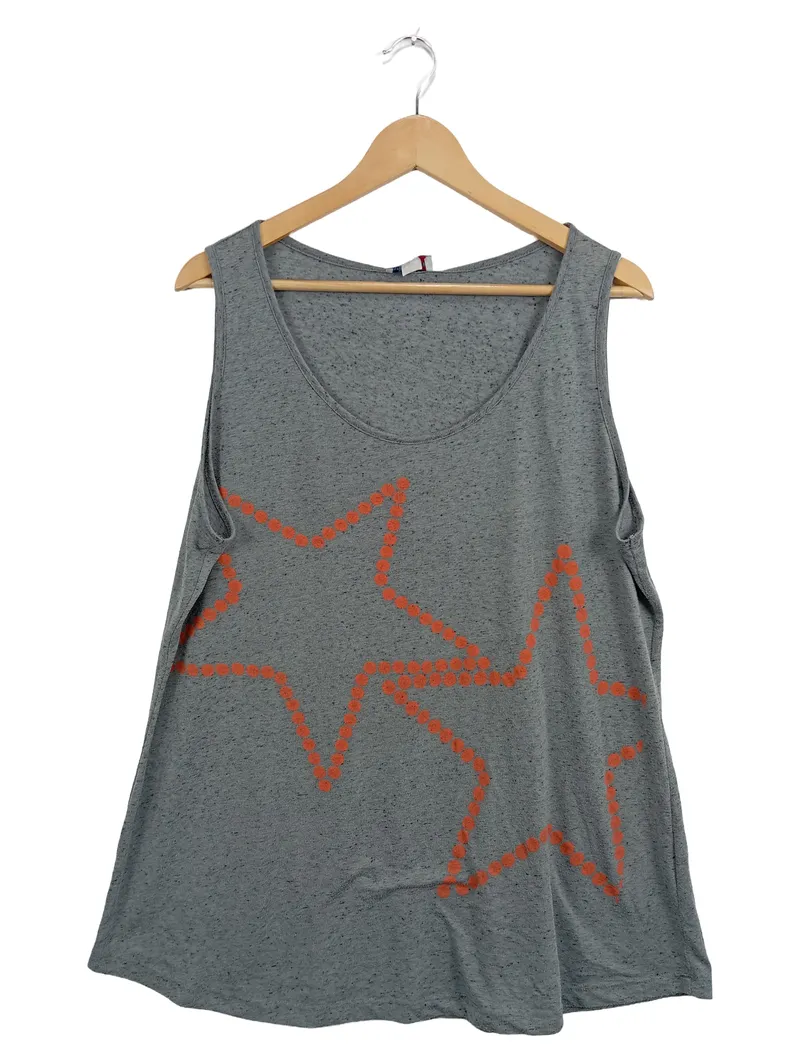 Angel of Style Damen Tanktop Gr. 50 mit Sternenprint Grau Casual 1
