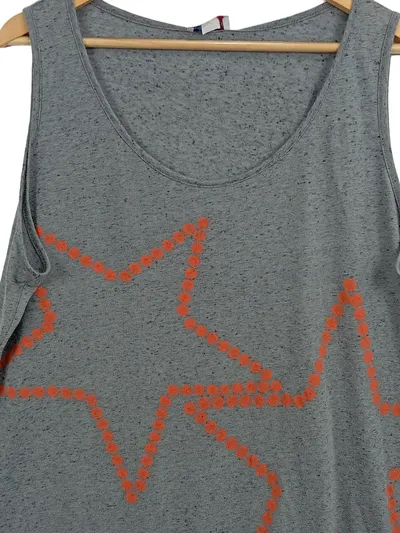 Angel of Style Damen Tanktop Gr. 50 mit Sternenprint Grau Casual