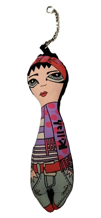 Killah Schlüsselanhänger Damen Figur Mehrfarbig Farbenfroh 11cm