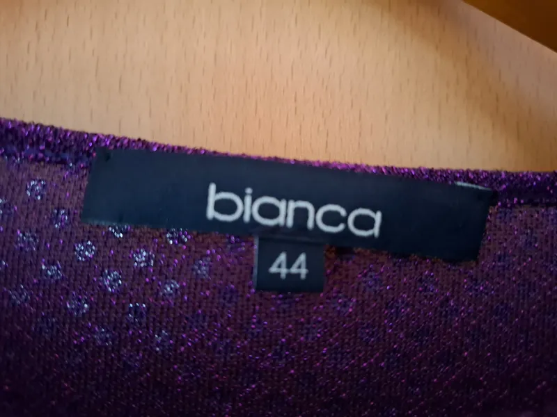 Bianca Bluse Damen 3/4 Arm Pailletten Lila Gr. 44 Party Glamourös 7