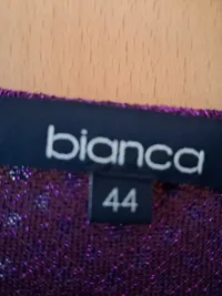 Bianca Bluse Damen 3/4 Arm Pailletten Lila Gr. 44 Party Glamourös 8