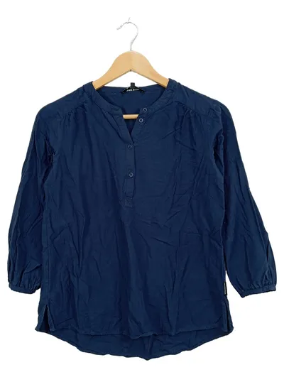 recolution Damen Langarmshirt Bluse Blau Gr. S Viskose Casual