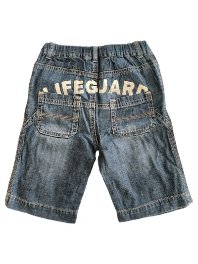 BEEBIES Kinder Jeans Shorts Gr. 86 Blau Schriftzug Casual Baumwolle