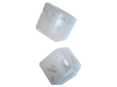 PartyLite Teelichthalter Glas Transparent Blumen Natur 5cm