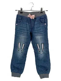 Dopodopo Girls Jeans Hose Kinder Gr. 110 Hasen Applikation Blau 1