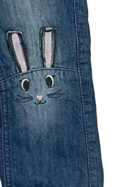 Dopodopo Girls Jeans Hose Kinder Gr. 110 Hasen Applikation Blau 3
