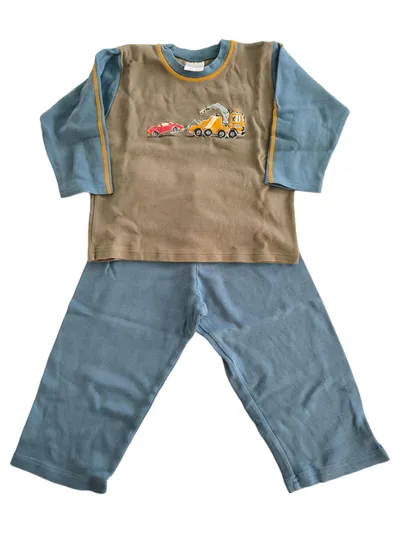 Schiesser Kinder Schlafanzug Gr. 98 Mehrfarbig mit Fahrzeug Motiv
