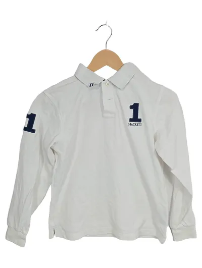 Hackett London Jungen Langarm Poloshirt Weiß Gr. 146 11-12 Jahre