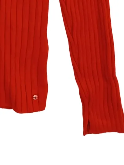 Marc O'Polo Damen Rollkragenpullover Rot Wolle Rippstrick Gr. 36/S