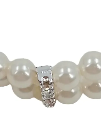 KLEIDER MÜLLER Damen Perlenarmband Weiß Elegant Strass Armschmuck