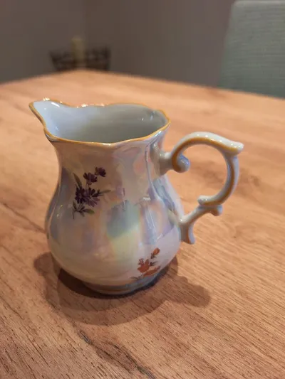 Oscar Schlegelmilch Milchkännchen Porzellan Vintage Blumen Mehrfarbig 10cm