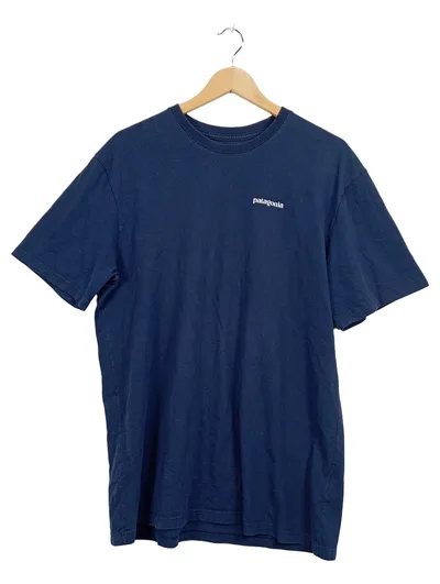 Patagonia T-Shirt Herren Gr. L Blau P-6 Logo Responsibili-Tee Outdoor