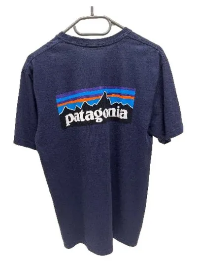 Patagonia T-Shirt Herren Gr. L Blau P-6 Logo Responsibili-Tee Outdoor