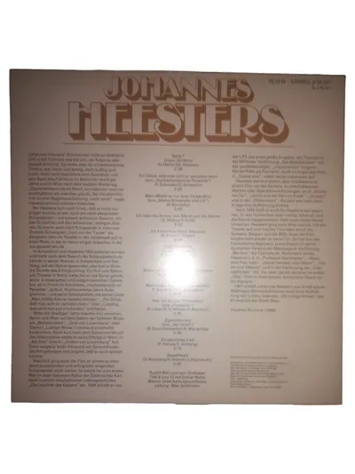 Johannes Heesters LP Vinyl AMIGA Schlager Operette DDR Schallplatte