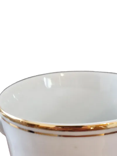 Jäger Porzellan Tasse mit Goldrand Weiß Klassisch 200ml