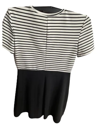ZARA TRAFALUC Damen Freizeitkleid gestreift Schwarz Weiß Gr. 38 Casual