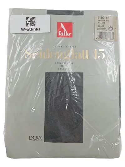 FALKE Seidenglatt 15 Strumpfhose Damen Schwarz Größe 40x42 Elegant