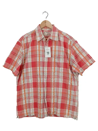 TOM TAILOR Herren Karohemd Kurzarm Mehrfarbig Kariert Gr. 52;XL