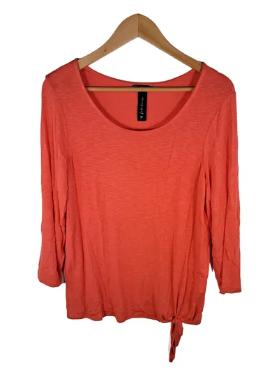Street One Damen Langarm Shirt Gr. 38/M Orange Viskose Knotendetail