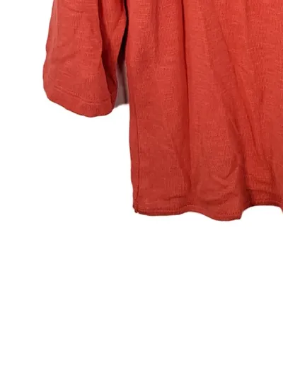 Street One Damen Langarm Shirt Gr. 38/M Orange Viskose Knotendetail