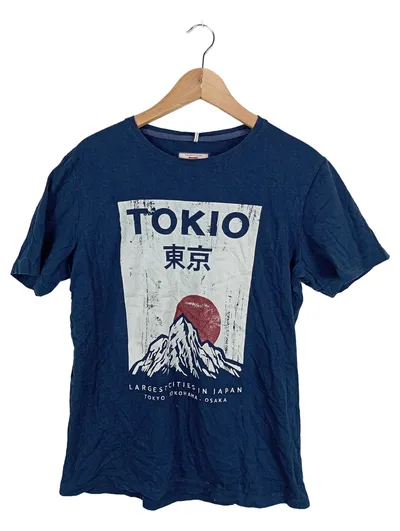 Carrera Herren T-Shirt Tokio Japan Berg Motiv Gr. L Blau Casual