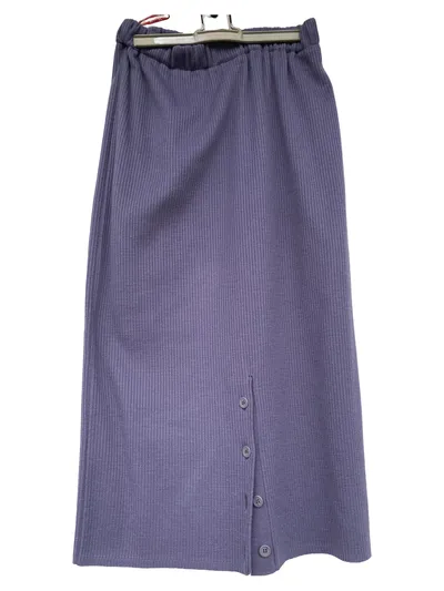 Mondi A-Linienrock Maxirock Damen Gr. 36/S Lila Strukturmuster Wolle