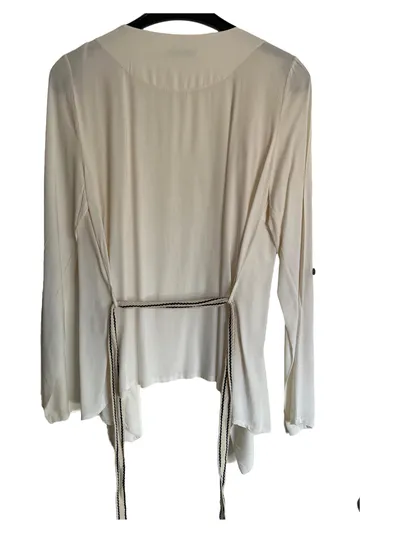 Risskio Damen Sweatjacke Gr. 38/M Weiß Langarm Viskose Casual