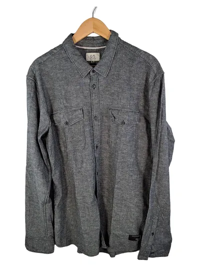 Q/S designed by Herren Business Hemd Langarm Grau Meliert Baumwolle Gr. XL