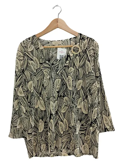 Malva Damen Bluse Blattmuster Mehrfarbig Gr. 40;L Casual