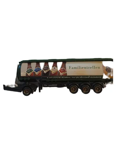 Kapuziner Modellfahrzeug Bier Tankwagen Auflieger Grün